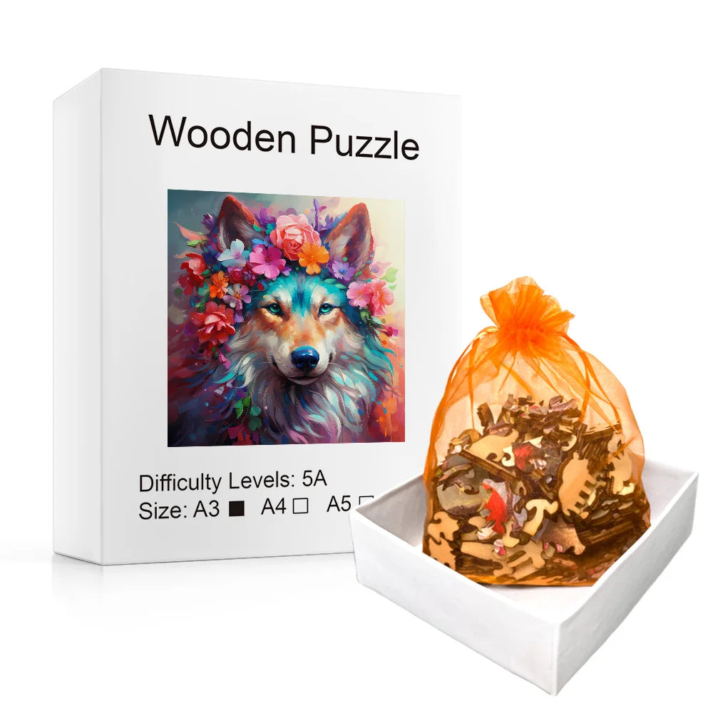 Puzzle 2D - Le Loup Coloré