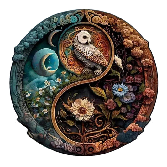 Puzzle 2D - Harmonie Lunaire et Florale | MindWood Wonders