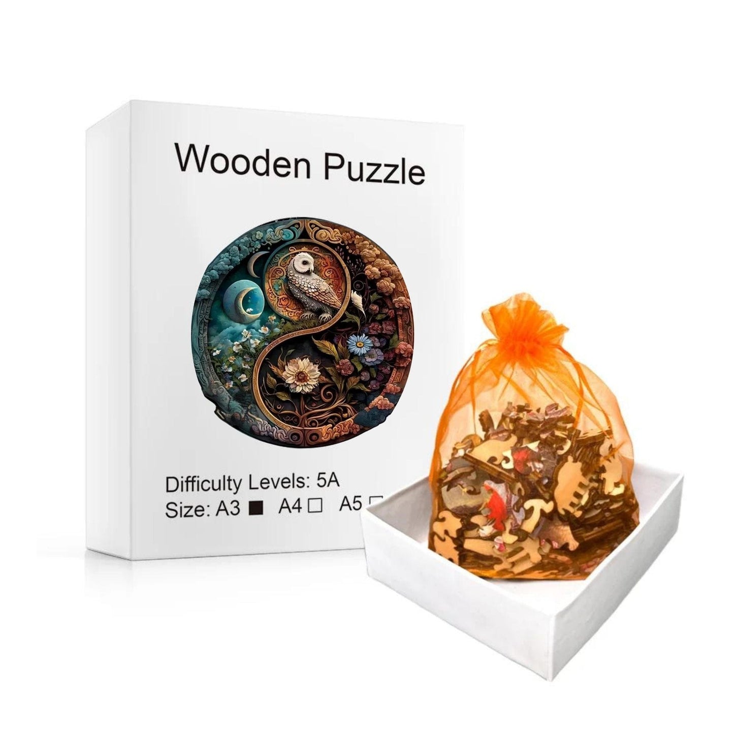 Puzzle 2D - Harmonie Lunaire et Florale | MindWood Wonders