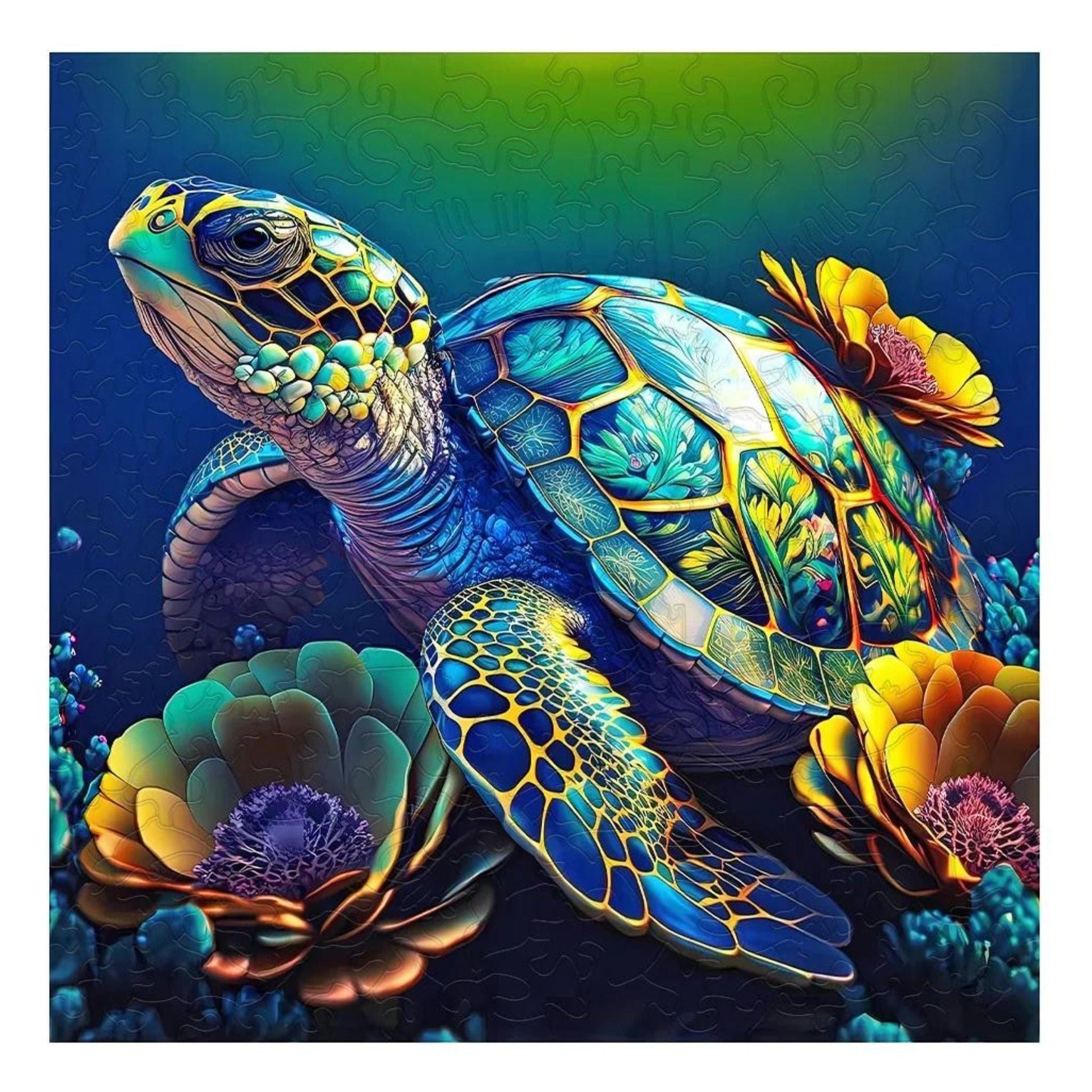 Puzzle 2D - La Tortue Festive | MindWood Wonders