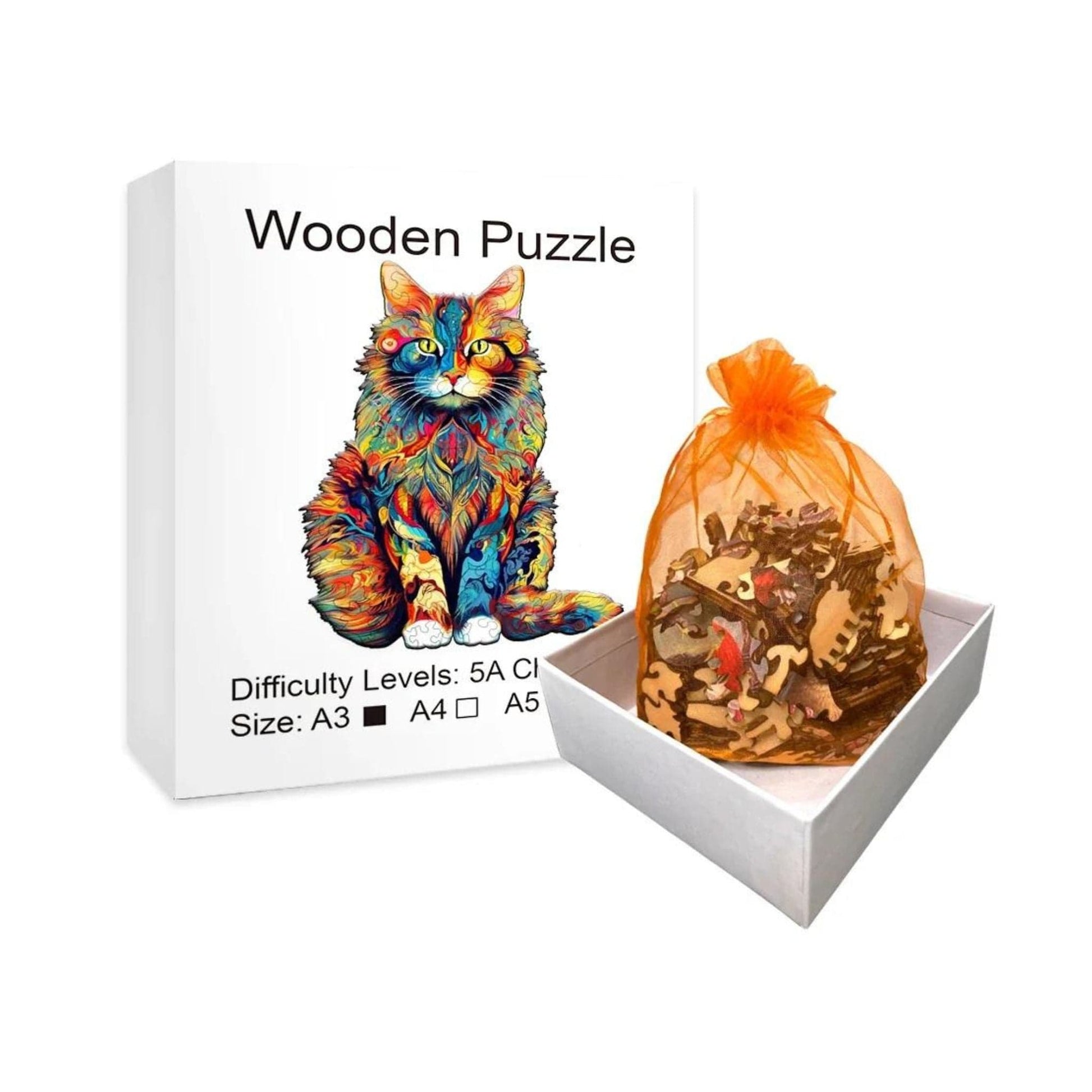 Puzzle 2D - Le Chat Arc-en-ciel | MindWood Wonders