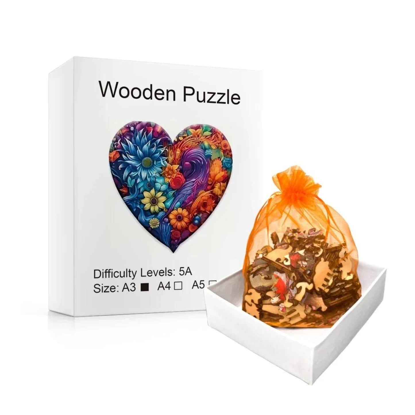 Puzzle 2D - Le Cœur Passion | MindWood Wonders