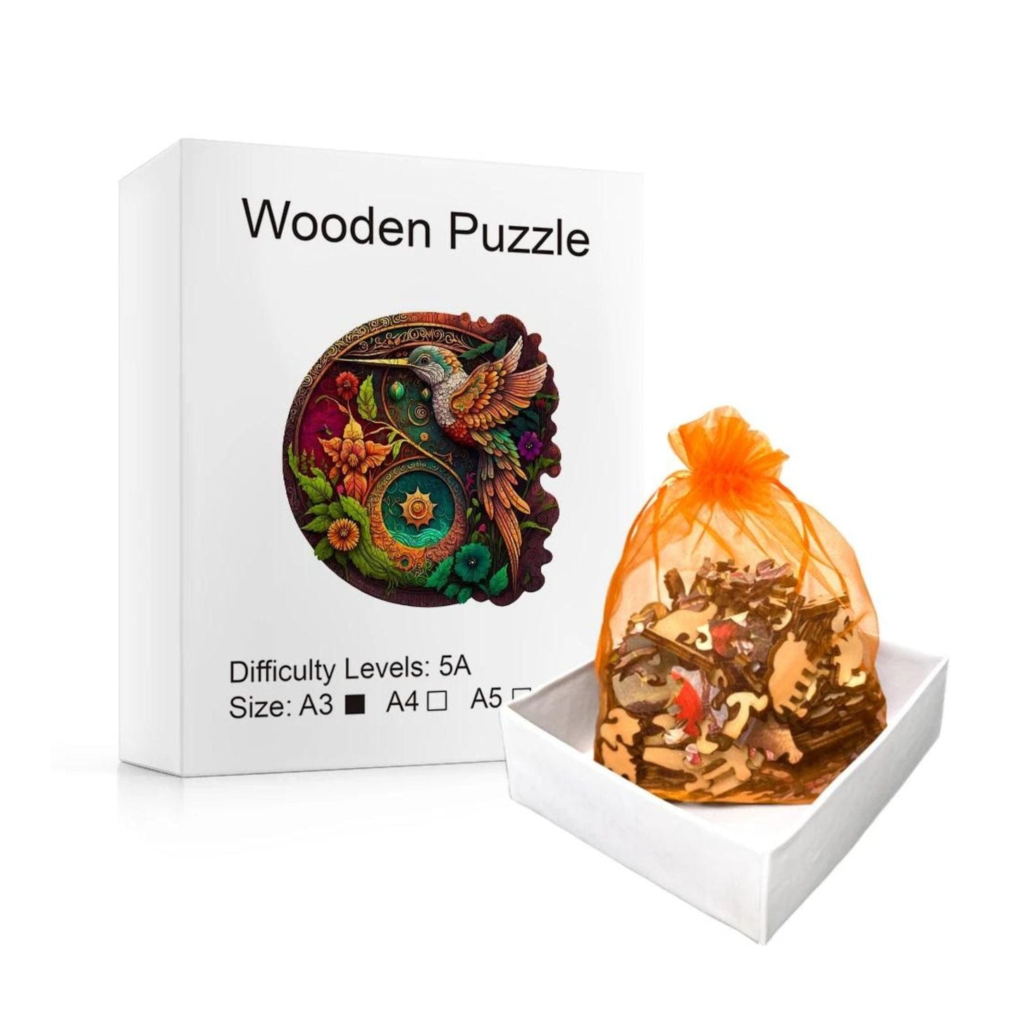 Puzzle 2D - Le Colibri Multicolore | MindWood Wonders