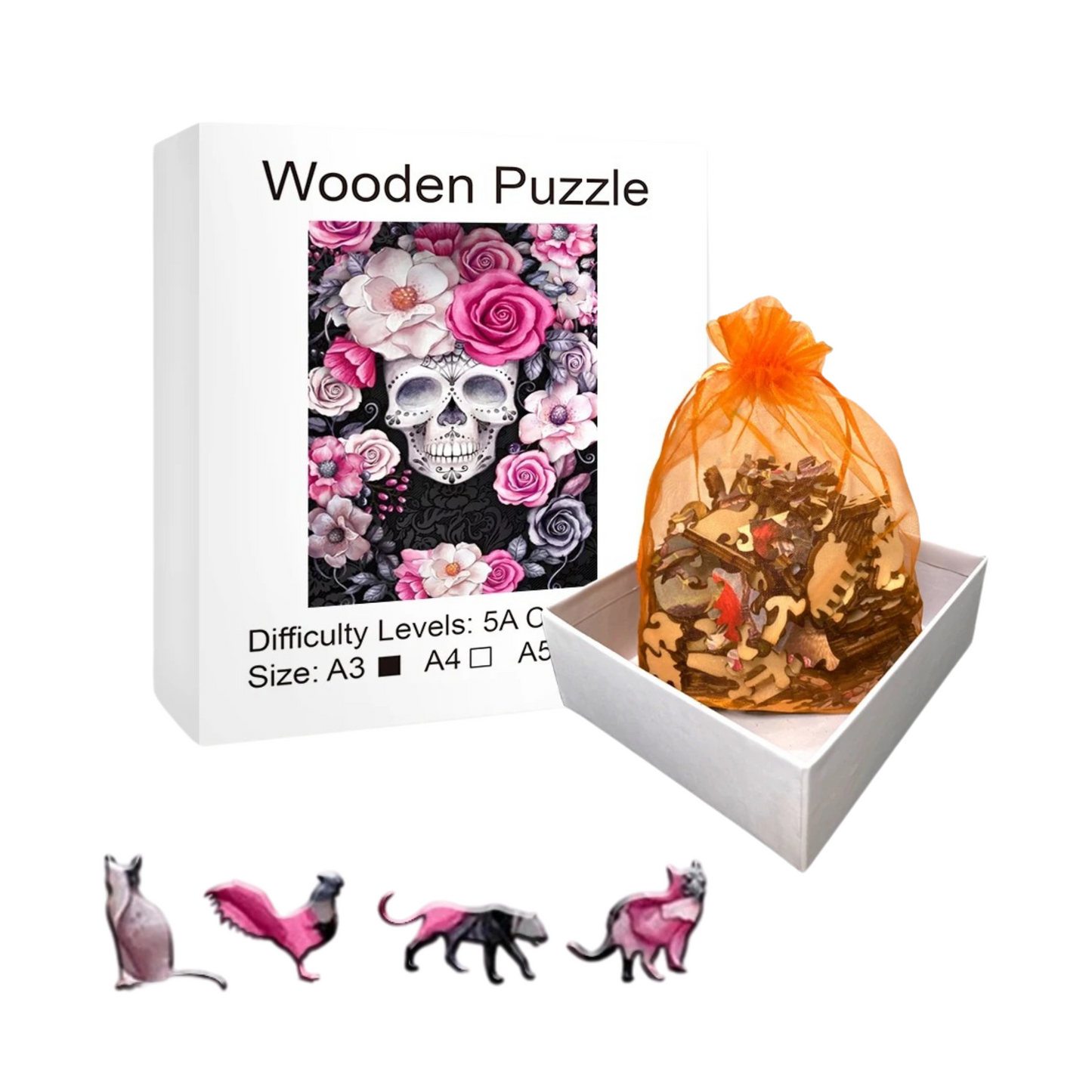 Puzzle 2D - Le Crâne Aux Fleurs Eternelles | MindWood Wonders