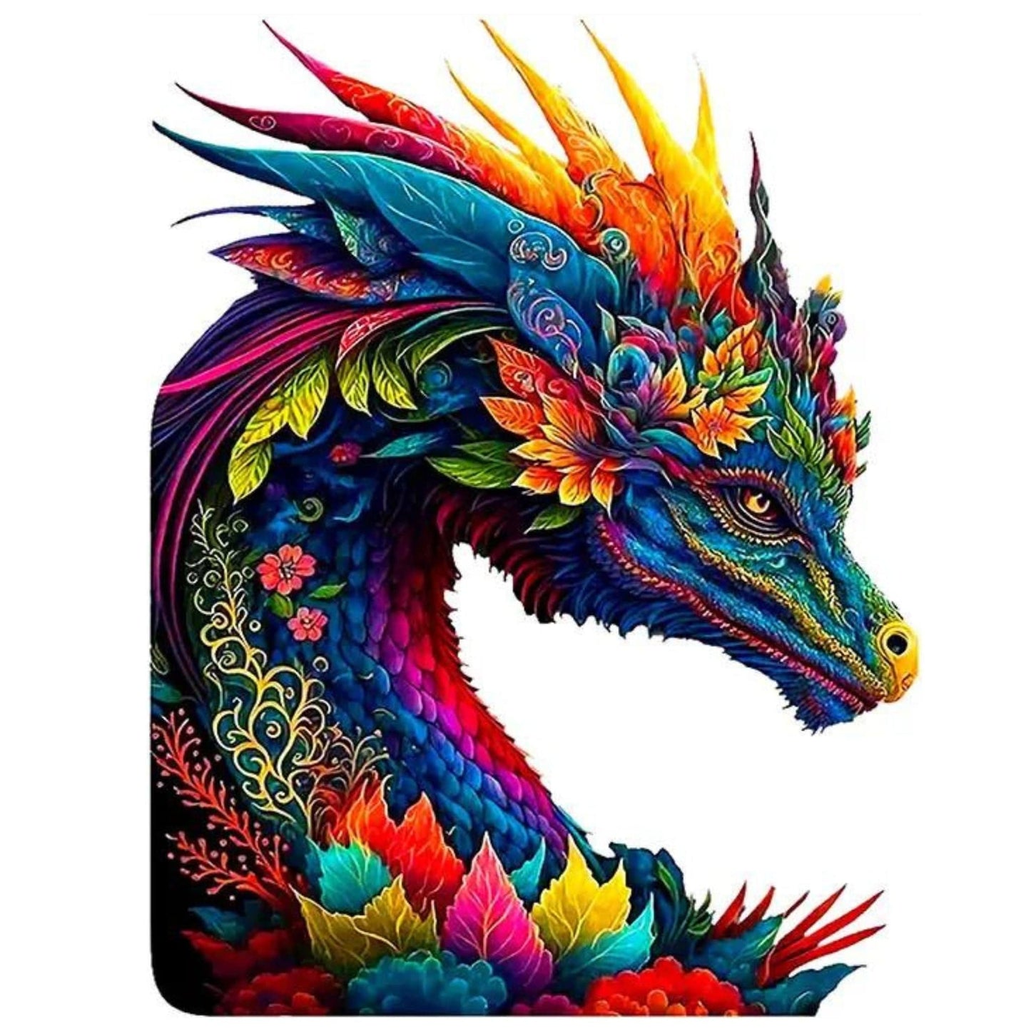 Puzzle 2D - Le Dragon Coloré | MindWood Wonders