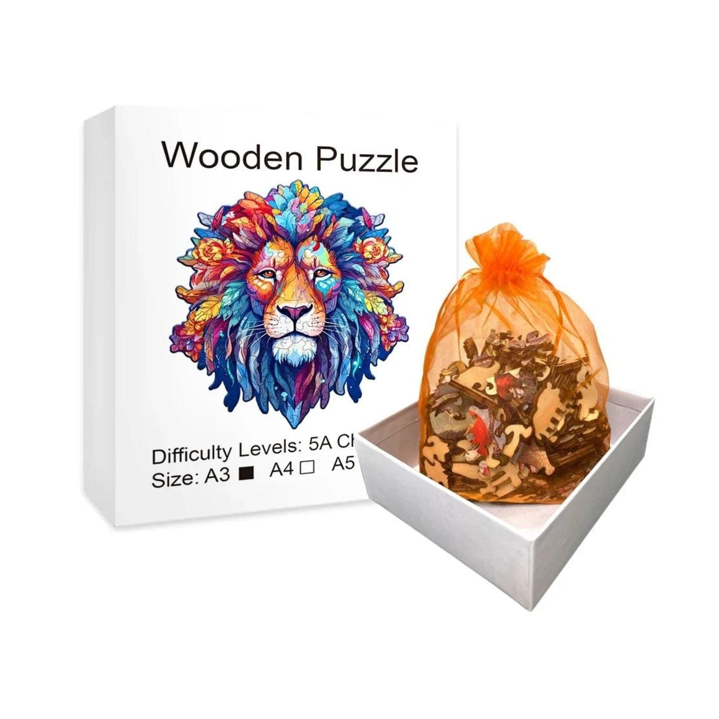 Puzzle 2D - Le Lion Majestueux | MindWood Wonders