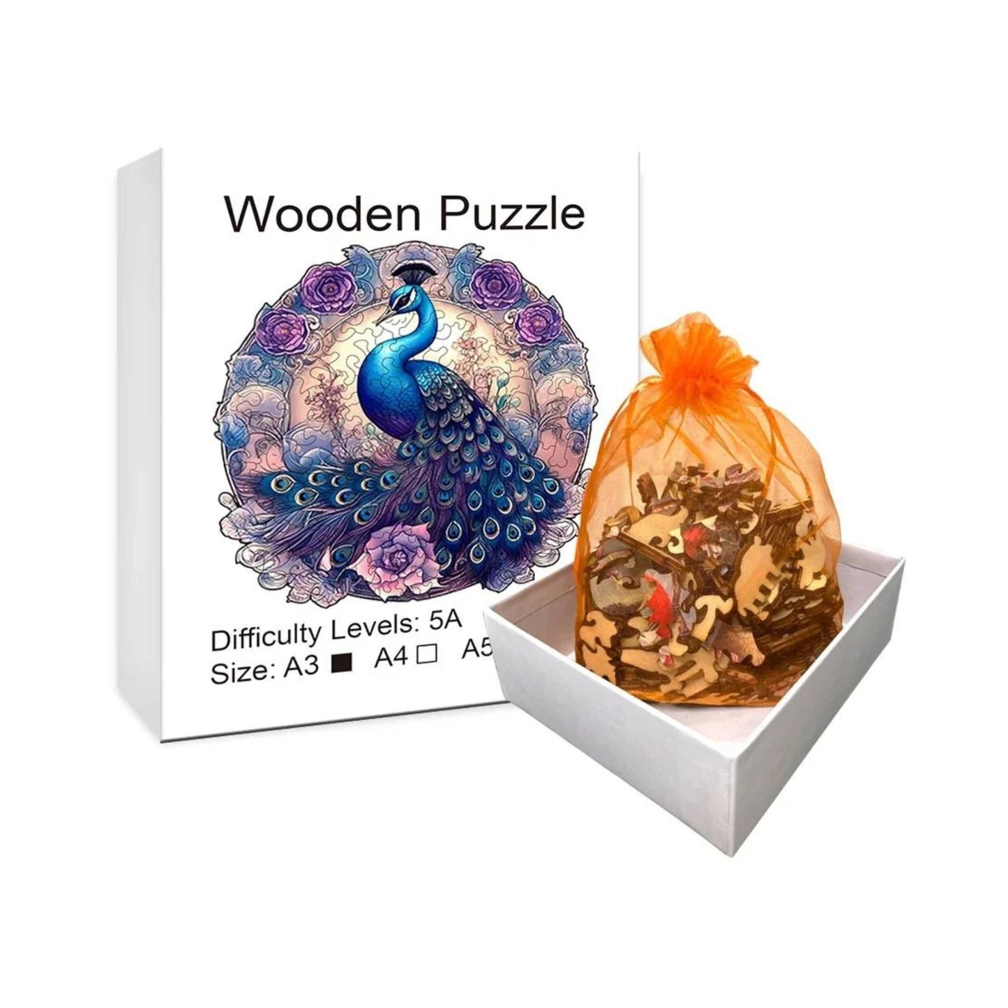 Puzzle 2D - Le Paon Céleste | MindWood Wonders