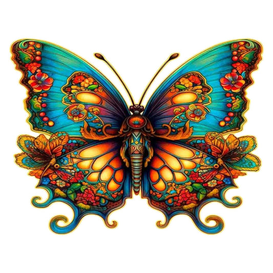 Puzzle 2D - Le Papillon Coloré | MindWood Wonders