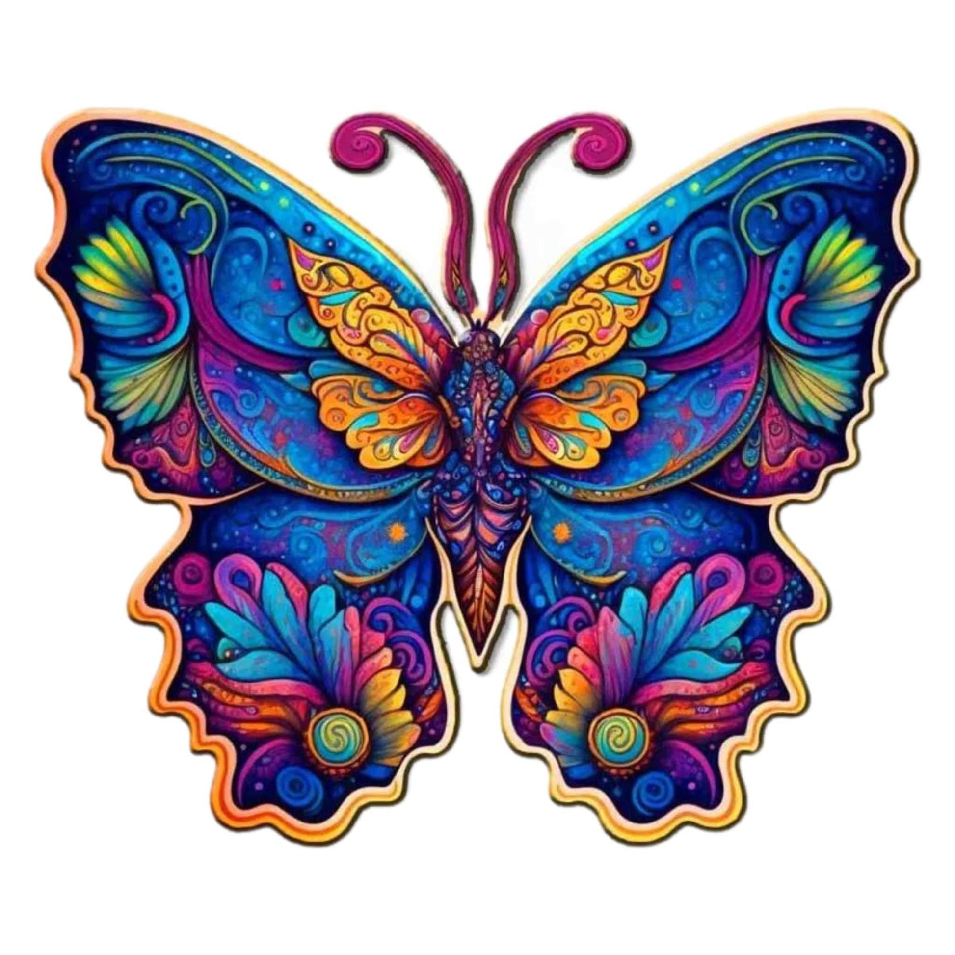 Puzzle 2D - Le Papillon Magnifique | MindWood Wonders