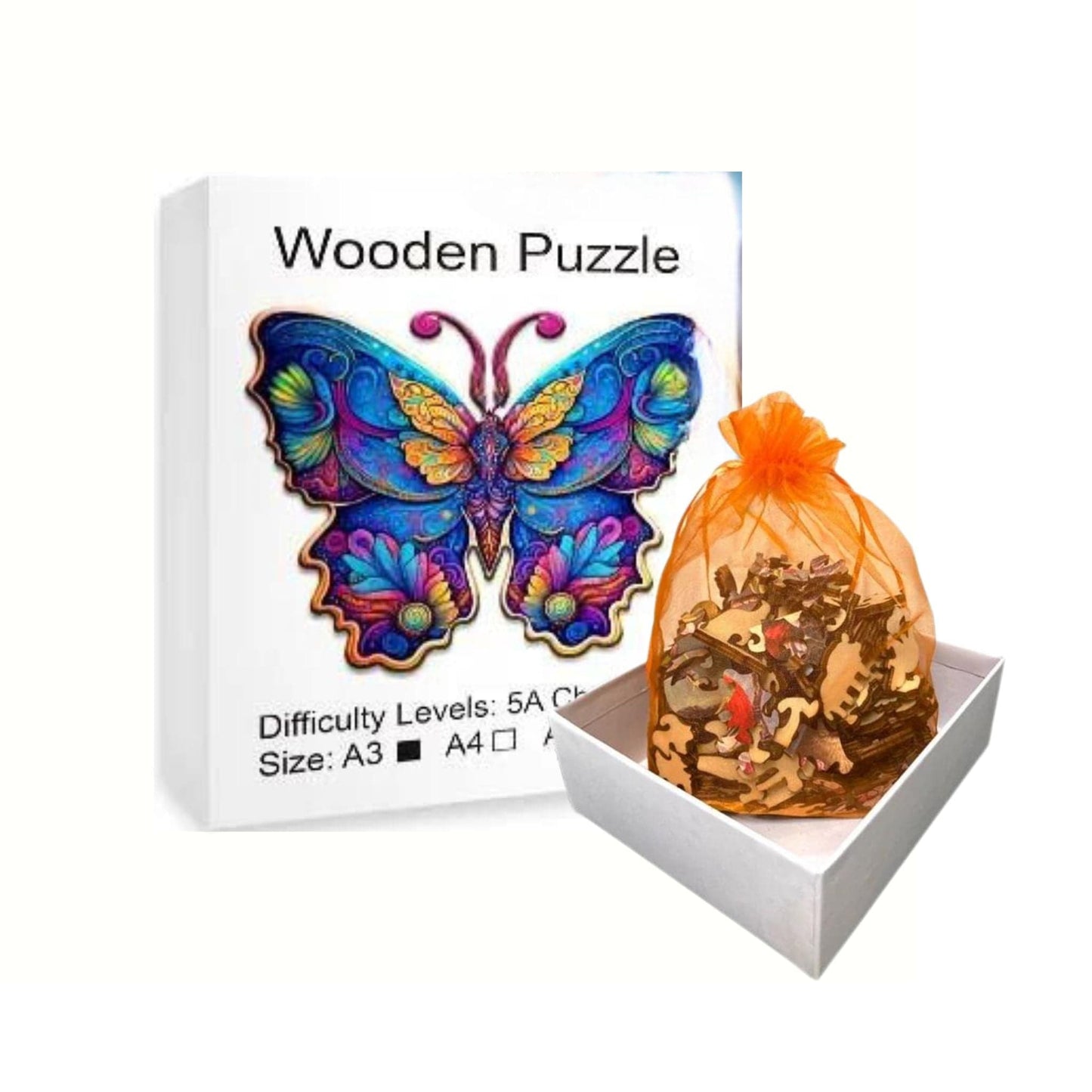 Puzzle 2D - Le Papillon Magnifique | MindWood Wonders