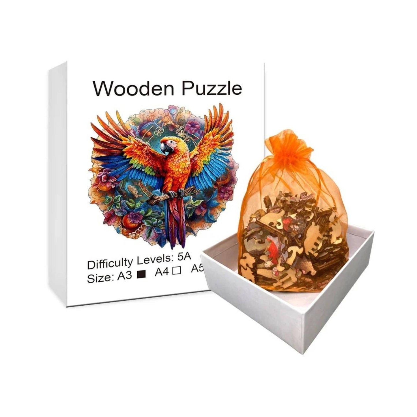 Puzzle 2D - Le Perroquet Élégant | MindWood Wonders