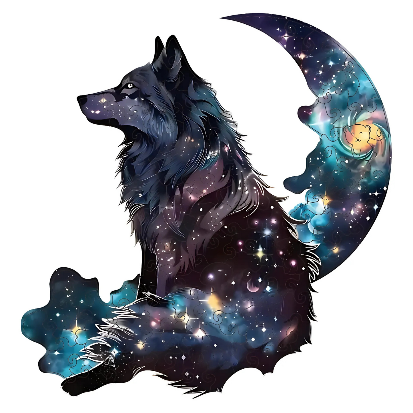 Puzzle 2D - Le Roi Loup des Étoiles | MindWood Wonders