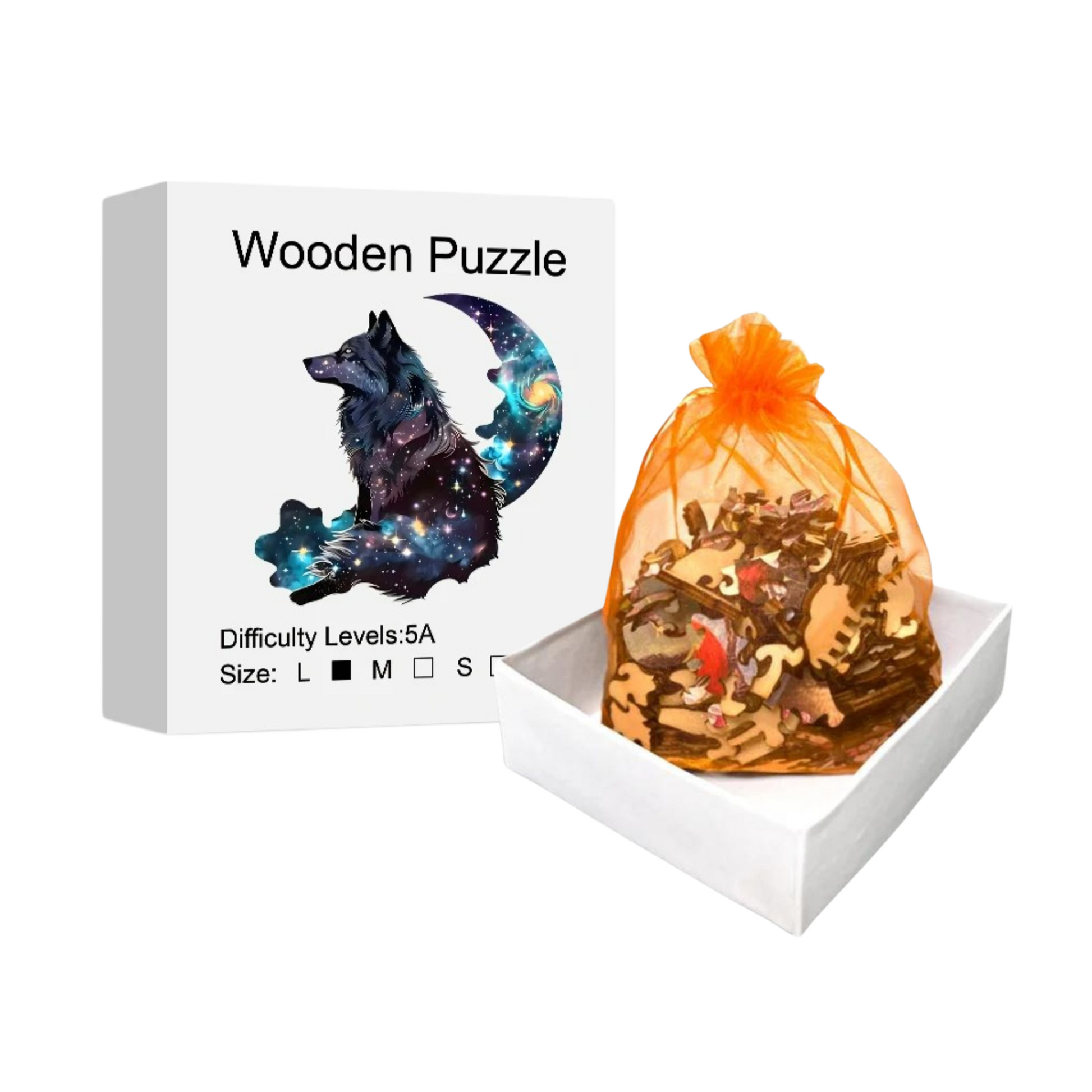 Puzzle 2D - Le Roi Loup des Étoiles | MindWood Wonders