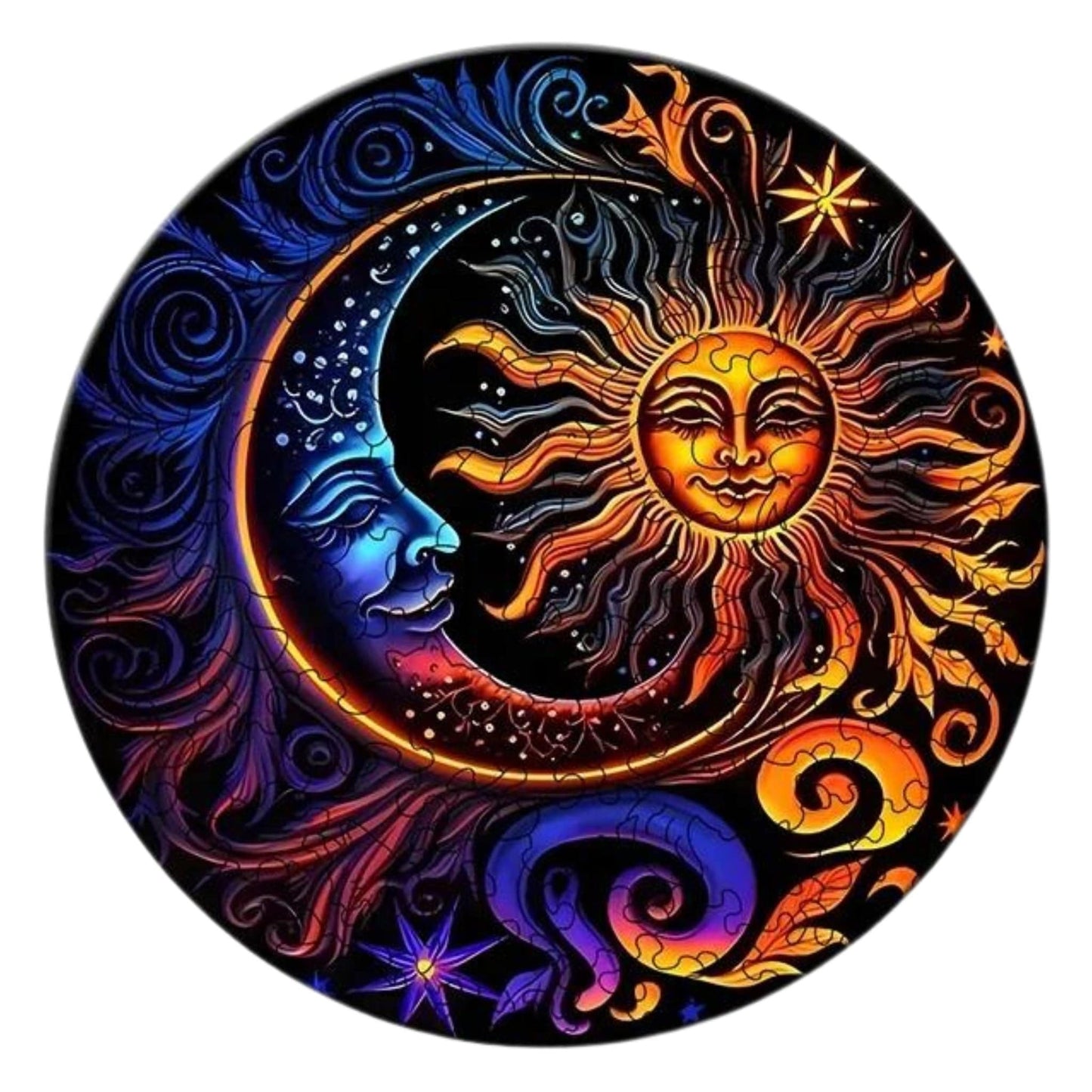 Puzzle 2D - Le Soleil et La Lune | MindWood Wonders