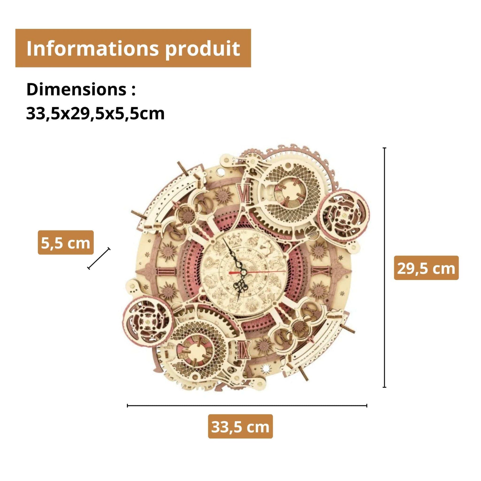 Puzzle 3D - L'Horloge Engrenage | MindWood Wonders