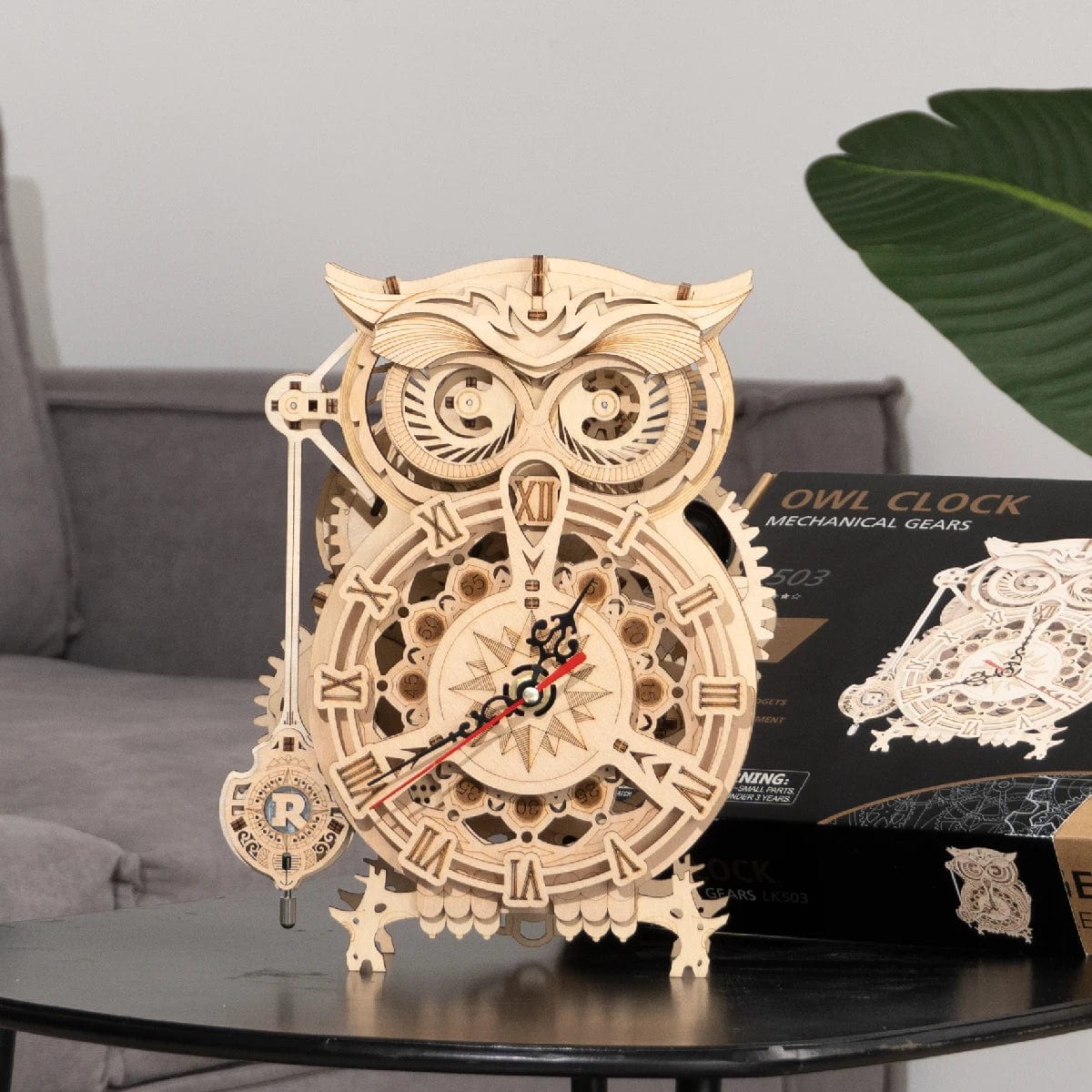 Puzzle 3D - L'Horloge Hibou | MindWood Wonders