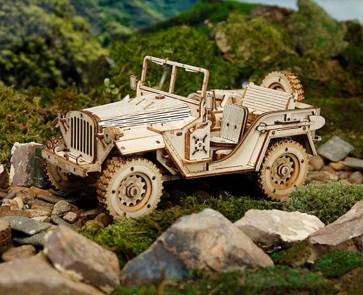 Puzzle 3D - La Jeep Militaire | MindWood Wonders