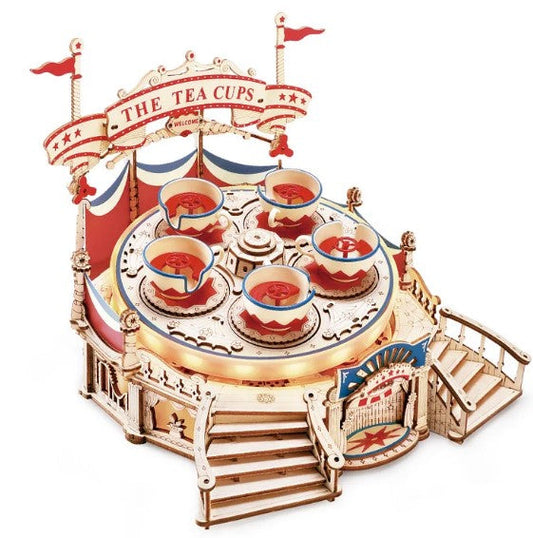 Puzzle 3D - Le Manège des Tasses | MindWood Wonders